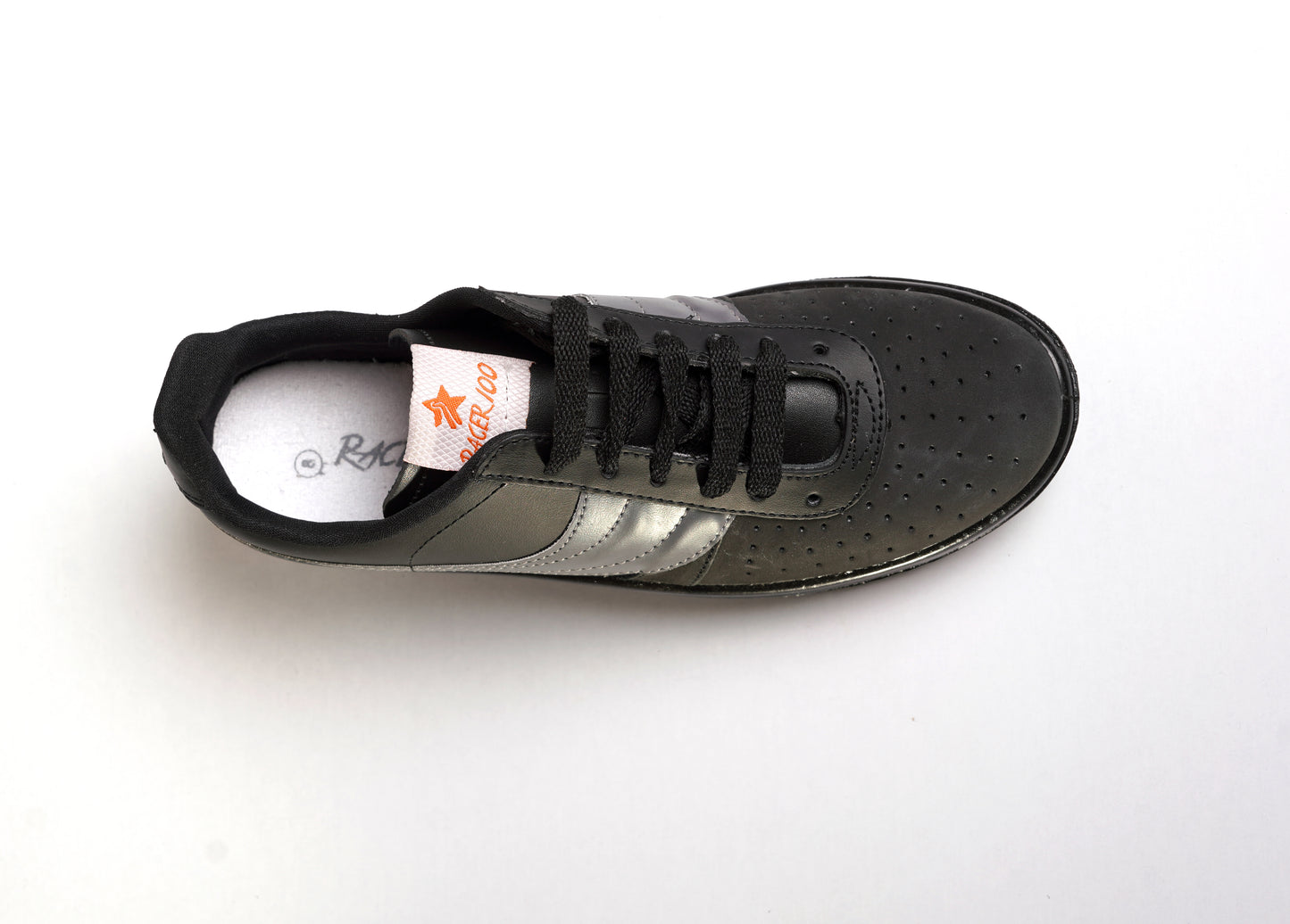 1 Silver Star Racer 100 Men’s Sneakers – Lightweight Casual Shoes (Black Variants)