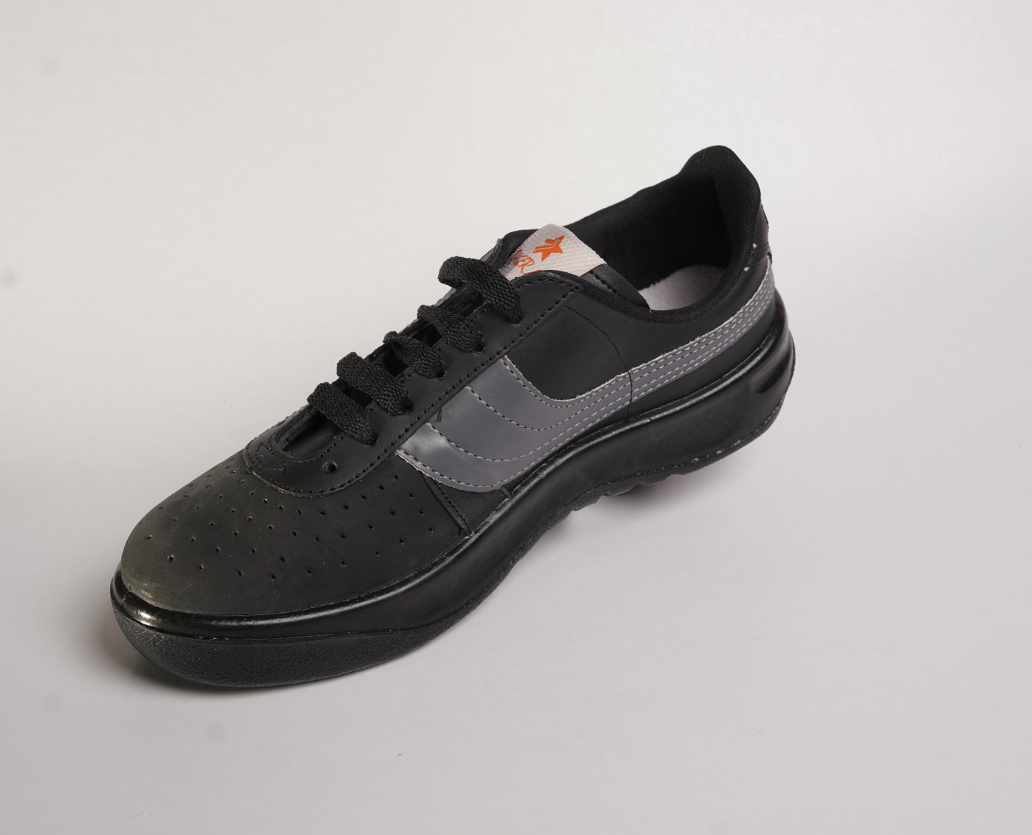 1 Silver Star Racer 100 Men’s Sneakers – Lightweight Casual Shoes (Black Variants)