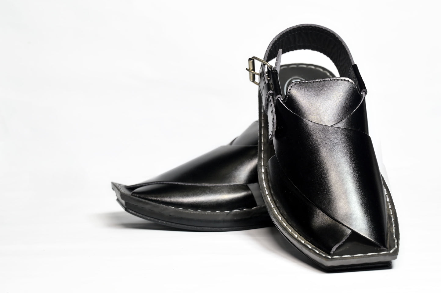 Silver Star VZ 09 Men’s Peshawari Chappal – Square-Toe Leather Sandals – Traditional Footwear in Black & Brown