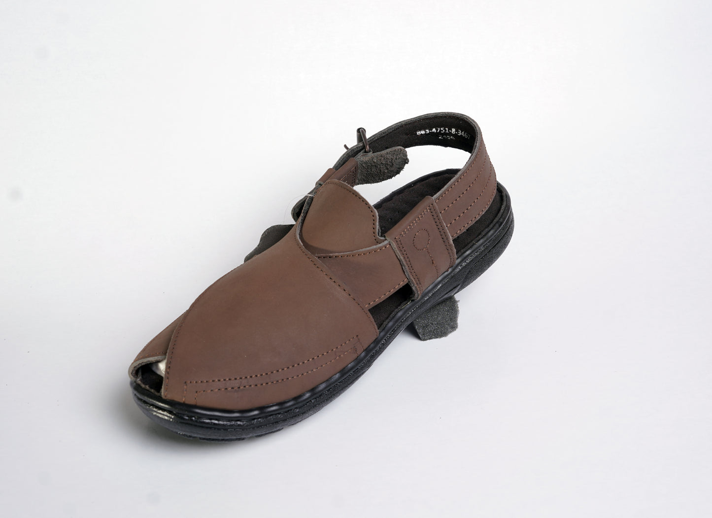 1 Silver Star VZ 09 Men’s Peshawari Chappal – Square-Toe Leather Sandals – Traditional Footwear in Brown