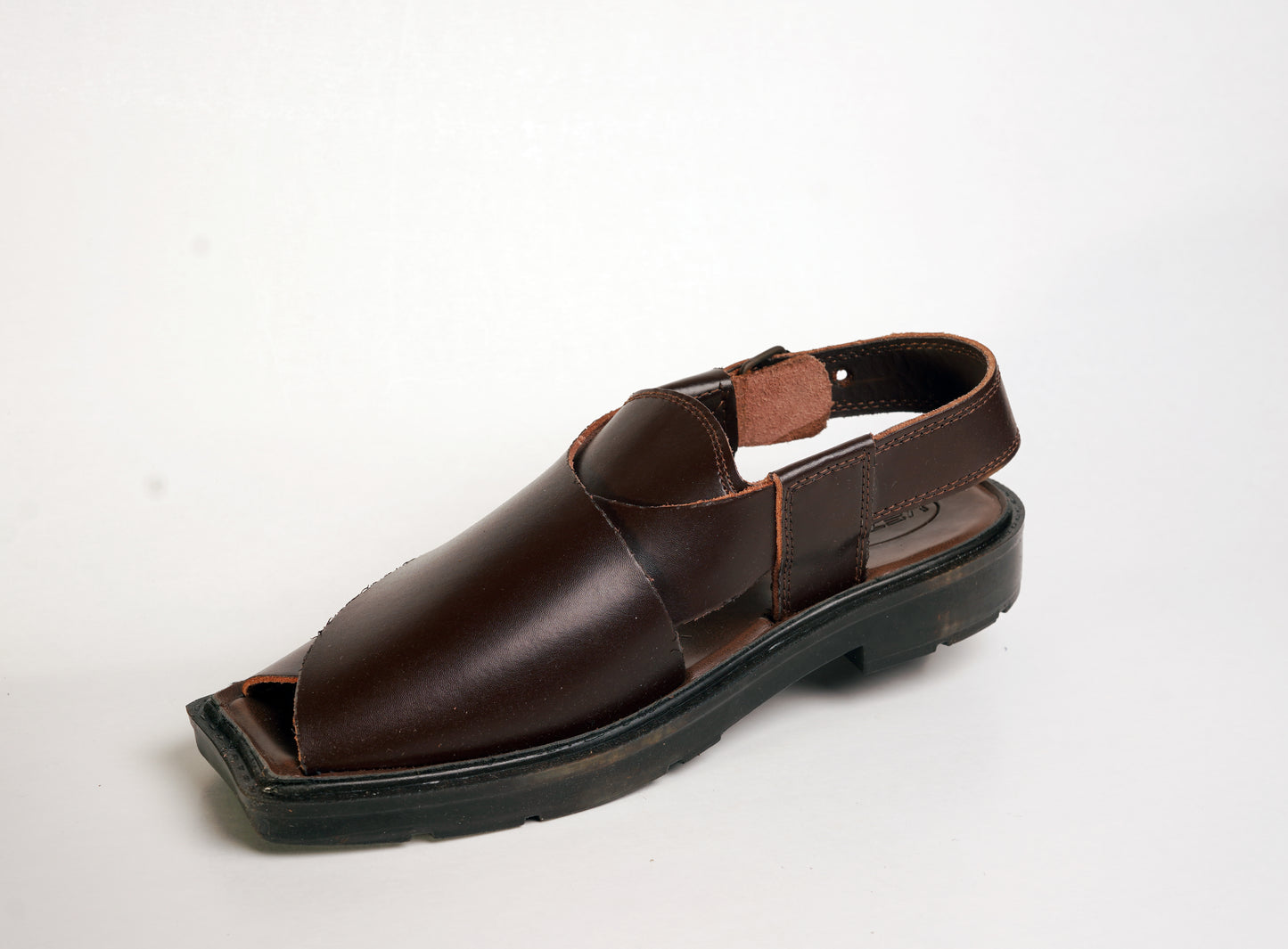 10 Silver Star VZ 09 Men’s Peshawari Chappal – Square-Toe Leather Sandals – Traditional Footwear in Brown
