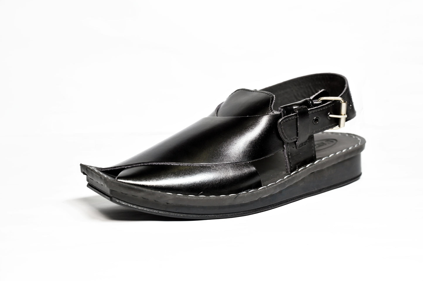 Silver Star VZ 09 Men’s Peshawari Chappal – Square-Toe Leather Sandals – Traditional Footwear in Black & Brown