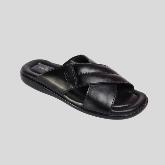 Silver Star Mart Panroma 2521 Men’s Black Slippers – Comfortable Daily Wear Slides