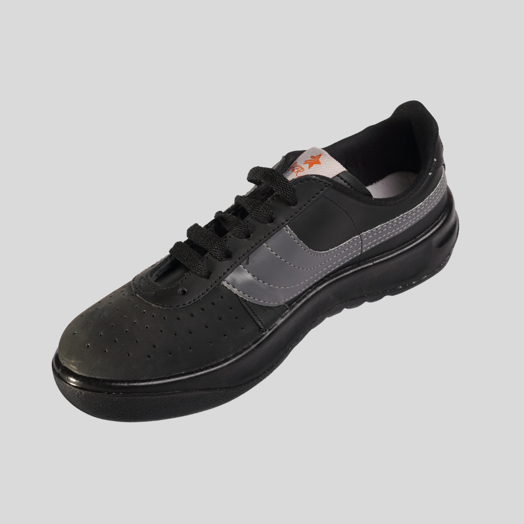 1 Silver Star Racer 100 Men’s Sneakers – Lightweight Casual Shoes (Black Variants)