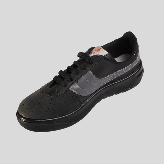 1 Silver Star Racer 100 Men’s Sneakers – Lightweight Casual Shoes (Black Variants)